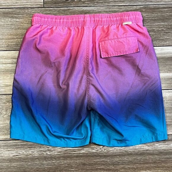 Scotch & Soda Cerise Gradient Mid-Length Printed Swim Shorts Size Small - Picture 5 of 6